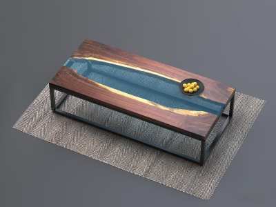 现代树脂茶几3D模型下载